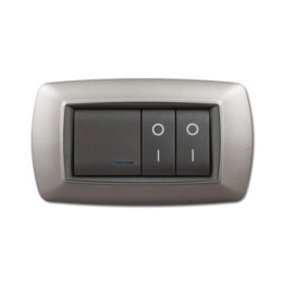 PLACCA LIFE LIVING PLAST ACCIAIO SATINATO 4P