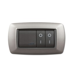 PLACCA LIFE LIVING PLAST ACCIAIO SATINATO 4P