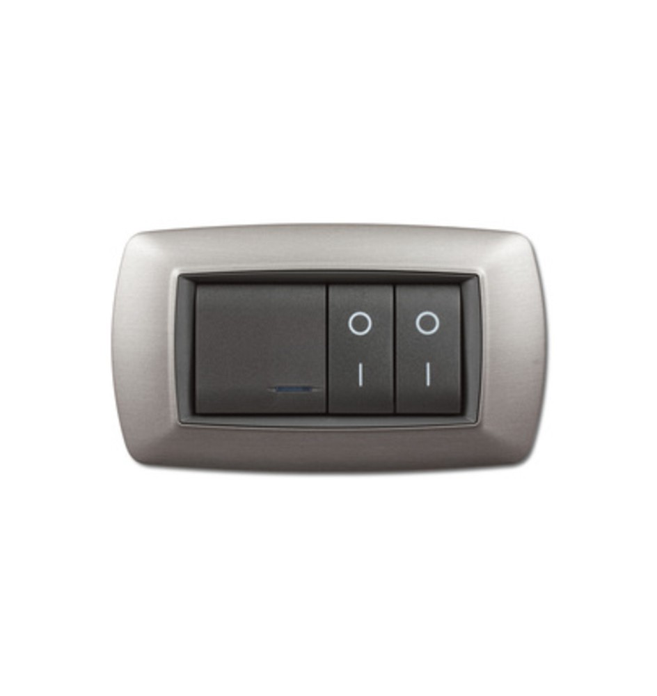 PLACCA LIFE LIVING PLAST ACCIAIO SATINATO 4P