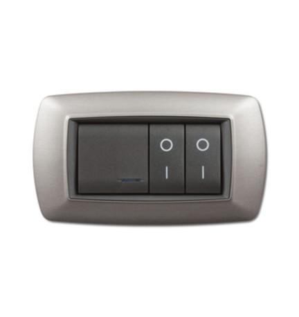 PLACCA LIFE LIVING PLAST ACCIAIO SATINATO 4P