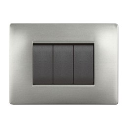 PLACCA LIFE Q LIVING PLAST ACCIAIO SATINATO 3P