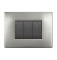 PLACCA LIFE Q LIVING PLAST ACCIAIO SATINATO 4P