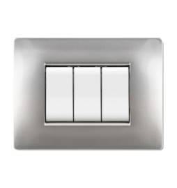 PLACCA LIFE Q LIVING PLAST ALLUMINIO CHIARO 3P
