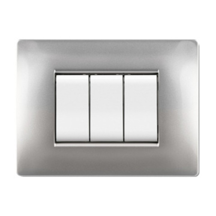 PLACCA LIFE Q LIVING PLAST ALLUMINIO CHIARO 3P