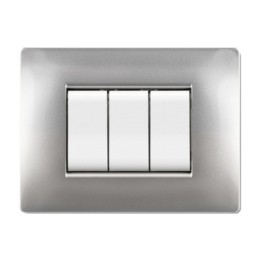 PLACCA LIFE Q LIVING PLAST ALLUMINIO CHIARO 4P