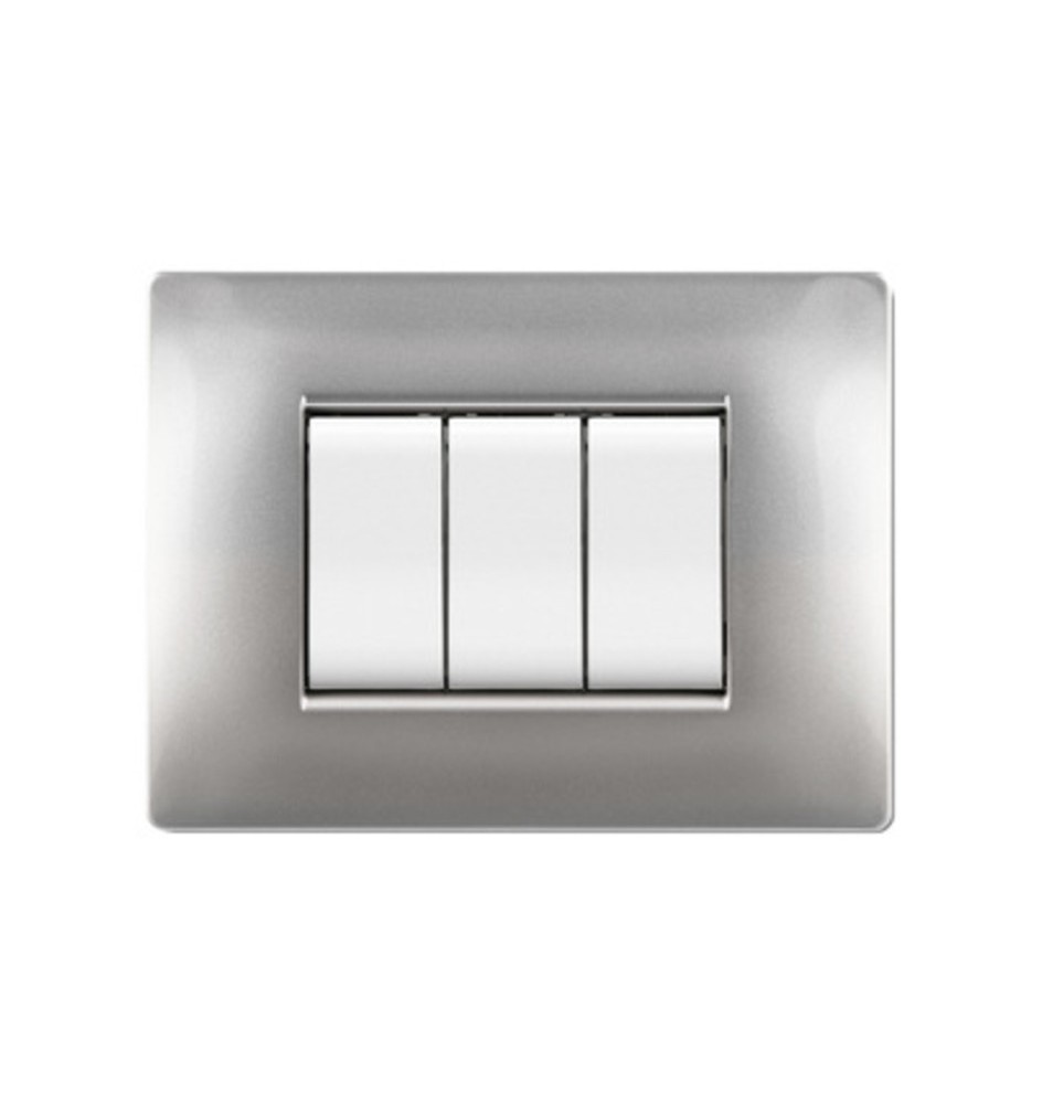 PLACCA LIFE Q LIVING PLAST ALLUMINIO CHIARO 4P