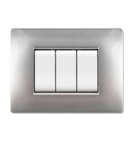 PLACCA LIFE Q LIVING PLAST ALLUMINIO CHIARO 7P