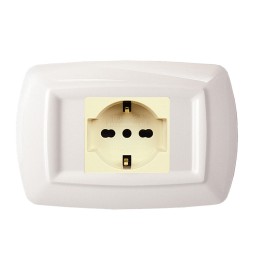 TONDO PLACCA MAGIC PLAST 1P SCHUKO BIANCO