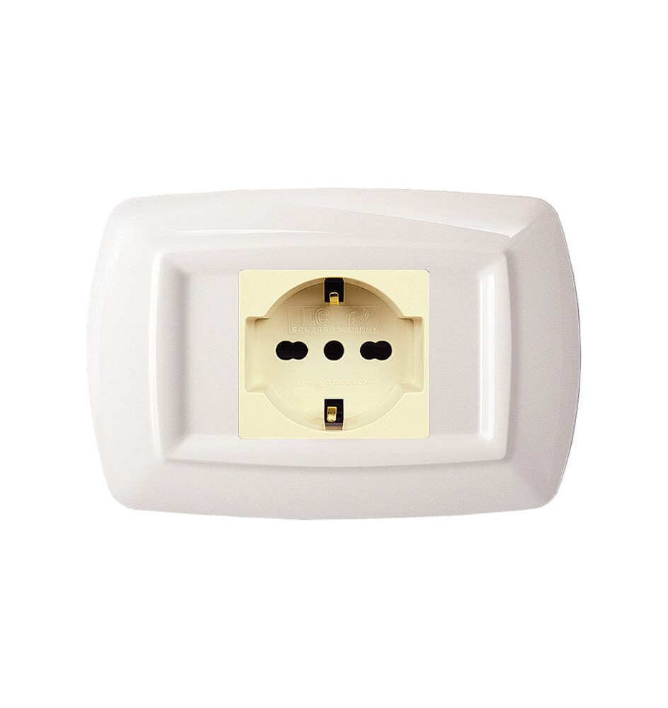 TONDO PLACCA MAGIC PLAST 1P SCHUKO BIANCO
