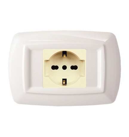 TONDO PLACCA MAGIC PLAST 1P SCHUKO BIANCO