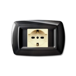 TONDO PLACCA MAGIC PLAST 1P SCHUKO NERO