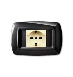 TONDO PLACCA MAGIC PLAST 1P SCHUKO NERO