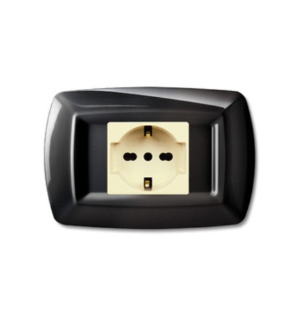 TONDO PLACCA MAGIC PLAST 1P SCHUKO NERO
