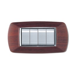 PLACCA LIFE LIVING PLAST LEGNO SCURO 4P