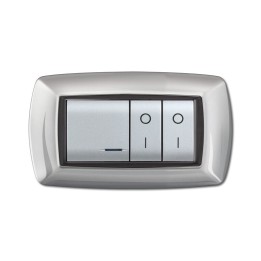 PLACCA LIFE LIVING PLAST ALLUMINIO CHIARO 4P
