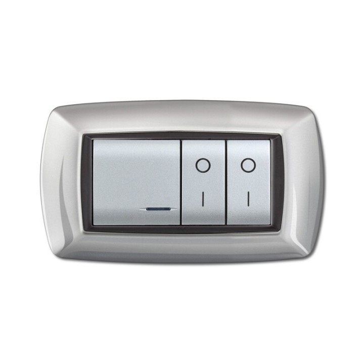 PLACCA LIFE LIVING PLAST ALLUMINIO CHIARO 4P