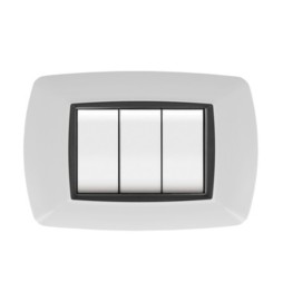 PLACCA LIFE LIVING PLAST BIANCO 7P CORNICE NERO