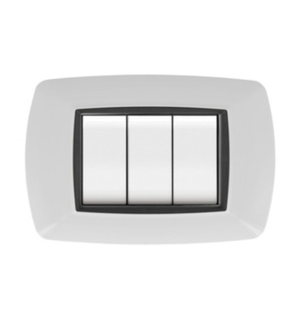 PLACCA LIFE LIVING PLAST BIANCO 7P CORNICE NERO