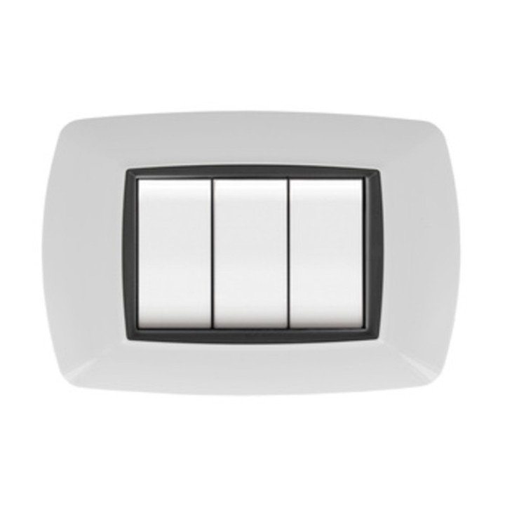 PLACCA LIFE LIVING PLAST BIANCO 7P CORNICE NERO
