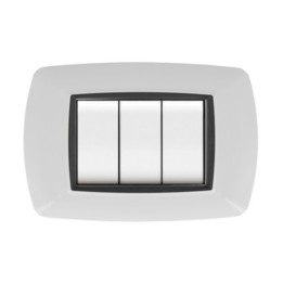 PLACCA LIFE LIVING PLAST BIANCO 3P CORNICE NERO