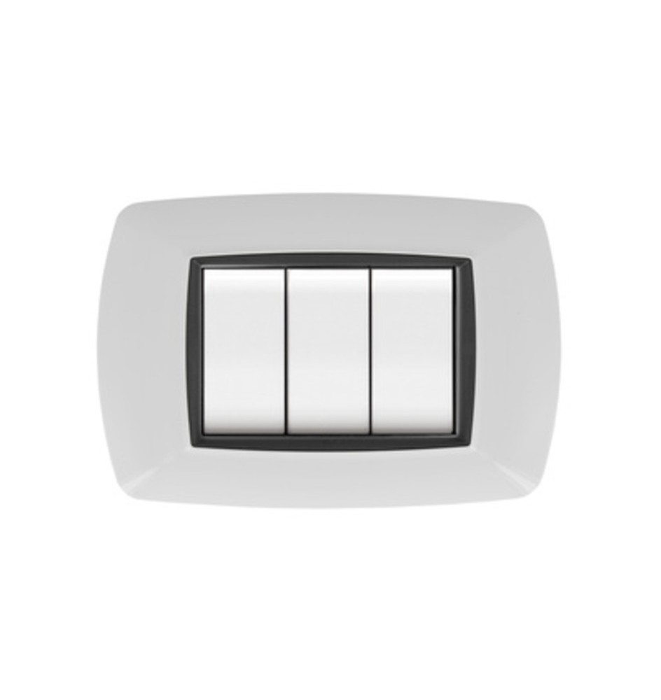 PLACCA LIFE LIVING PLAST BIANCO 3P CORNICE NERO