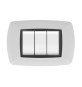 PLACCA LIFE LIVING PLAST BIANCO 3P CORNICE NERO