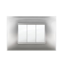 PLACCA MIVIDA PLANA ALLUMINIO CHIARO 3P