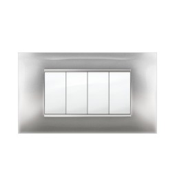 PLACCA MIVIDA PLANA ALLUMINIO CHIARO 4P