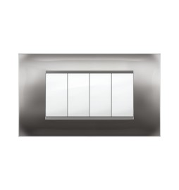 PLACCA MIVIDA PLANA ALLUMINIO NOTTE 4P