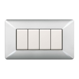 PLACCA EASY MATIX ALLUMINIO CHIARO 4P