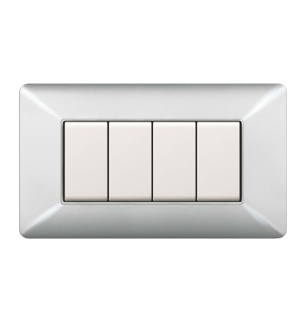 PLACCA EASY MATIX ALLUMINIO CHIARO 4P