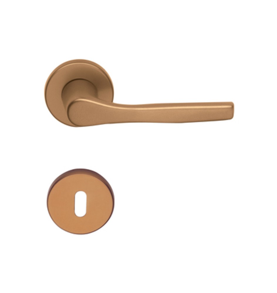 MANIGLIA ALLUMINIO ANODIZZ BRONZO C/BOCCHETT