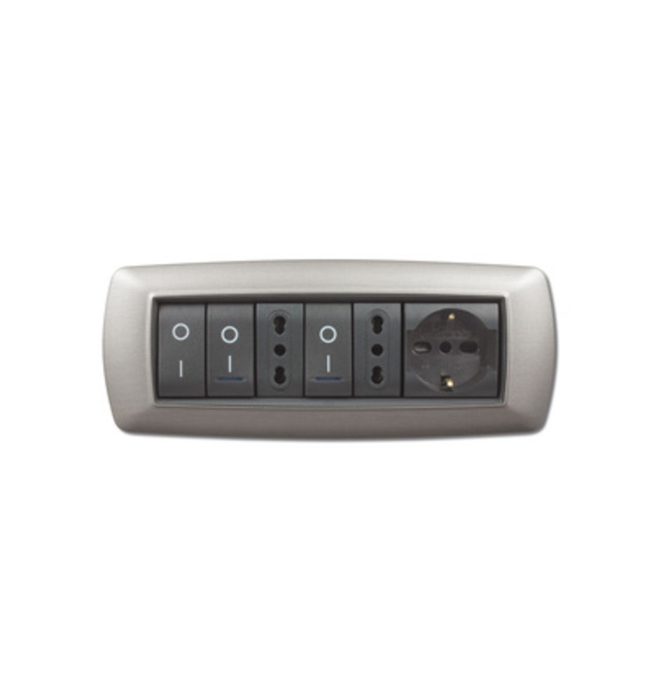 PLACCA LIFE LIVING PLAST ACCIAIO SATINATO 7P