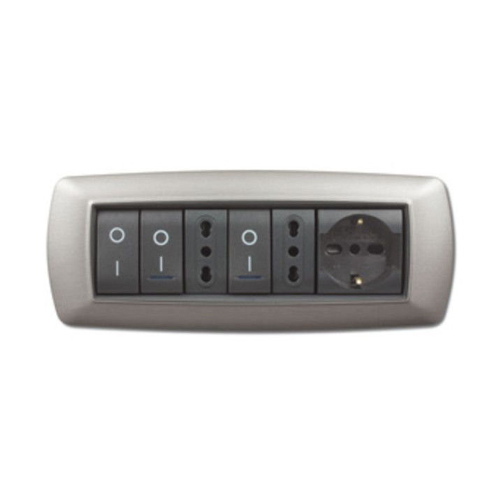 PLACCA LIFE LIVING PLAST ACCIAIO SATINATO 7P