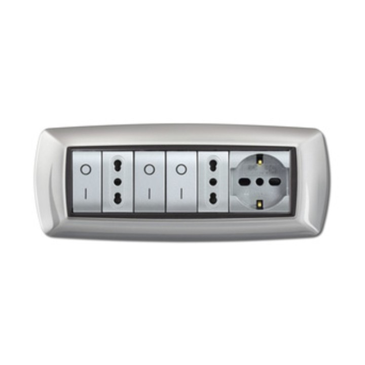 PLACCA LIFE LIVING PLAST ALLUMINIO CHIARO 7P
