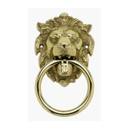 BATTENTE OTTONE LEONE C/ANELLO 150 MM ANTICATO