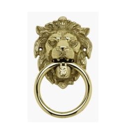 BATTENTE OTTONE LEONE C/ANELLO 150 MM ANTICATO