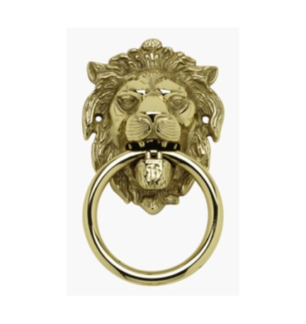 BATTENTE OTTONE LEONE C/ANELLO 150 MM ANTICATO