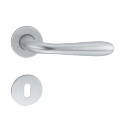 MANIGLIA GOCCIA M82 C/BOCCHETTA CROMO SATINATO