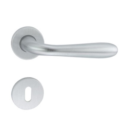 MANIGLIA GOCCIA M82 C/BOCCHETTA CROMO SATINATO