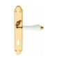 MANIGLIA OTTONE DALIA Q 8/90 CERAMICA LUCIDO BIA