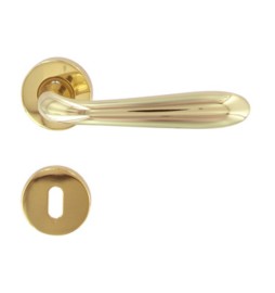 MANIGLIA GOCCIA M82 C/BOCCHETTA ORO LUCIDO