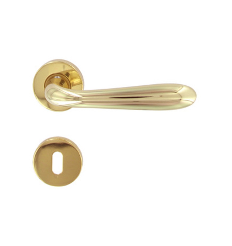 MANIGLIA GOCCIA M82 C/BOCCHETTA ORO LUCIDO