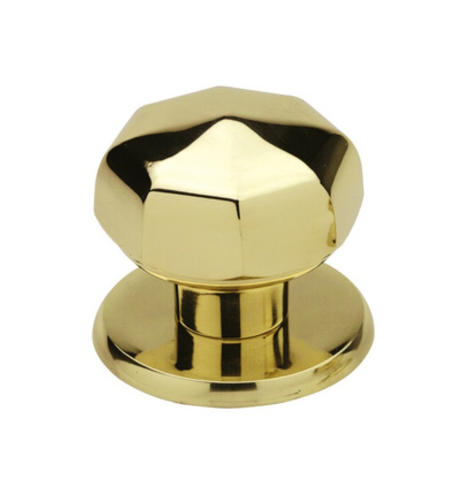 POMOLO OTTONE OTTAGONALE 70 MM LUCIDO VERNIC