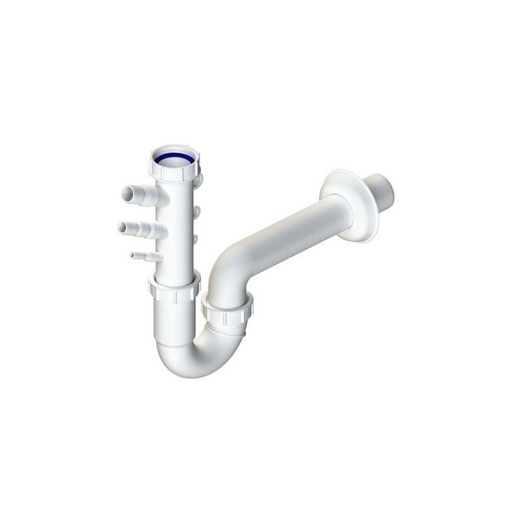 SIFONE PER LAVELLO A U CON ATTACCO MULTIFUNZIONE HERMES 1"1/4 Uscita D.32