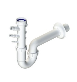SIFONE PER LAVELLO A U CON ATTACCO MULTIFUNZIONE HERMES 1"1/2 Uscita D.40