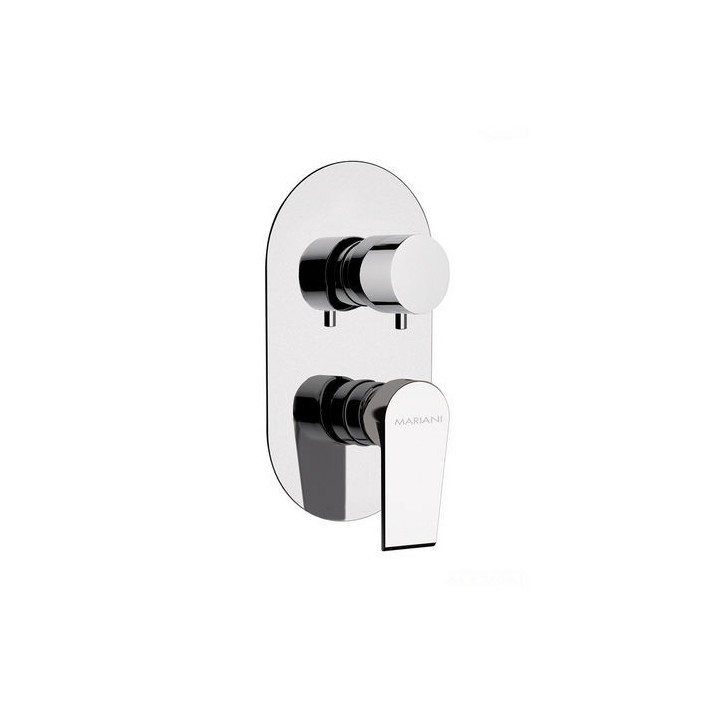 MISCELATORE INCASSO DOCCIA CON DEVIATORE 3 VIE LINEA ARTIC Nero Opaco