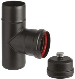 RACCORDO A T PORC PELLET C/SCAR E TAPPO D 8CM AETERNUM