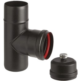 RACCORDO A T PORC PELLET C/SCAR E TAPPO D 10CM AETERNUM