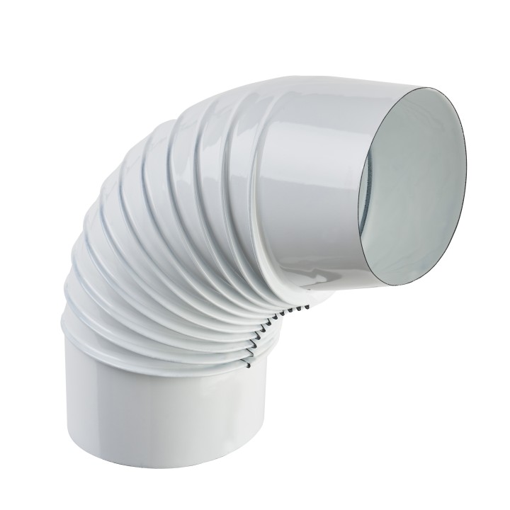 CURVA PORCELLANATA PIEGHETTATA 90 D 10CM BIANCO CLASSIC